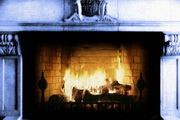 Old Fashion Fireplace with Snow Fall