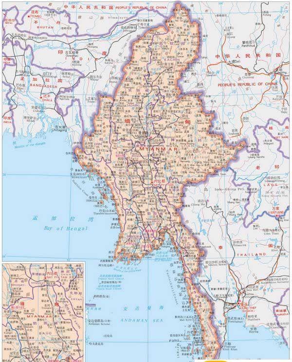 缅甸地图全图高清版