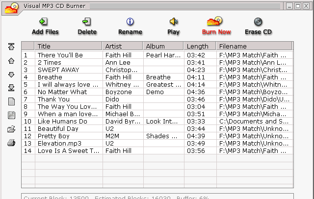Visual MP3 CD Burner