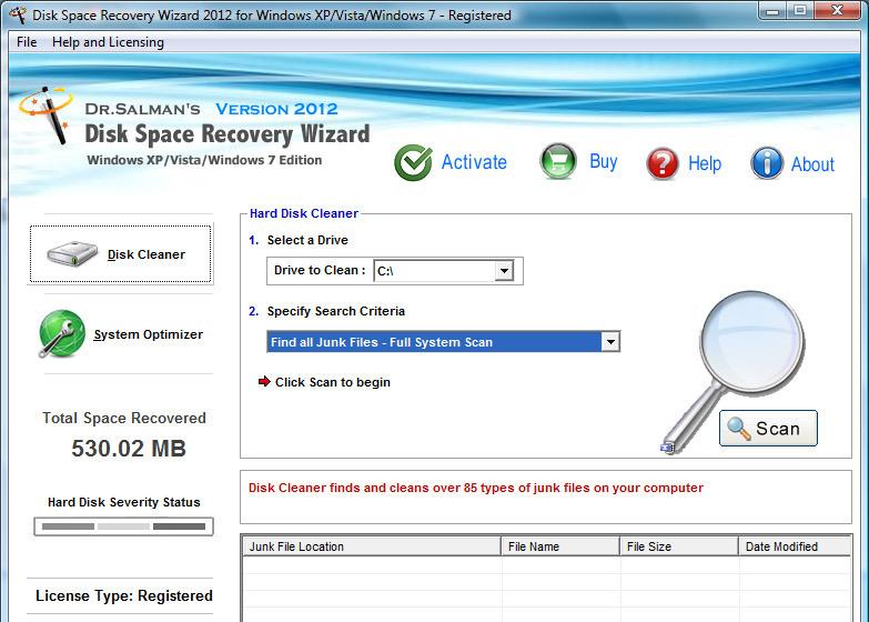 Disk Space Recovery Wizard